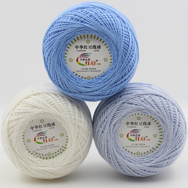 Eco friendly 3 Lace Thread 6S / 3 Ply Crochet Cotton Yarn Lace Products Use