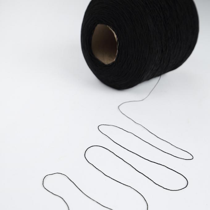 Black Polyester Elastic Thread , 100 Latex Rubber Yarn For Elastic Cord