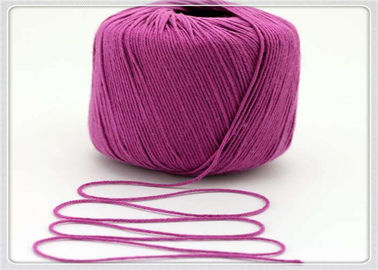 China Purple Fancy Knitting Yarn , Silk Cotton Knitting Karn For Babies Clothing supplier