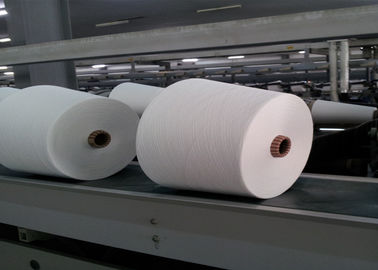 China Polyester Spun Yarn 30s Virgin White , Spun Polyester Sewing Thread For Knitting / Weaving supplier